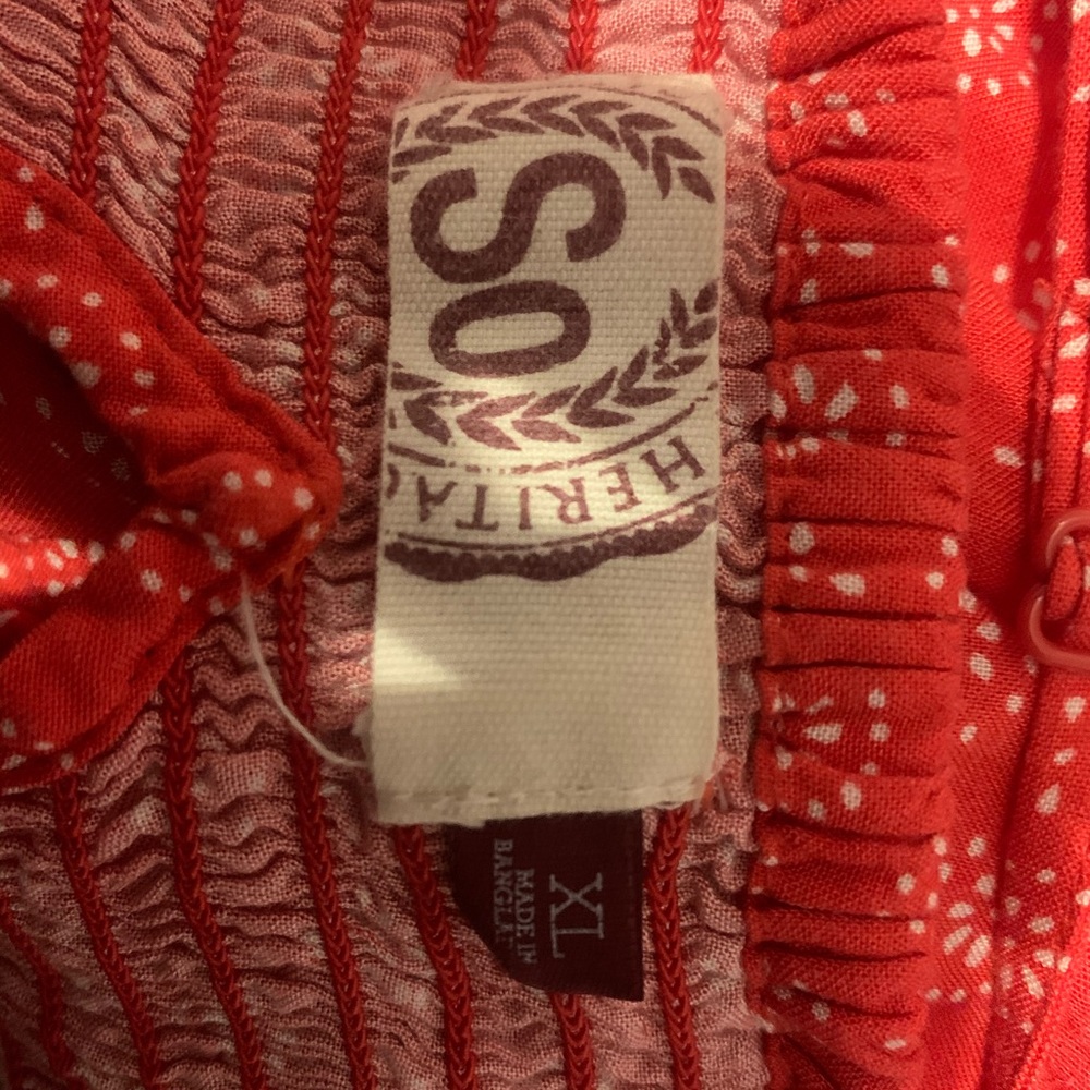 Red and white dress